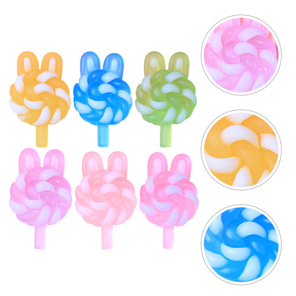 Resin Art Materials Kit - 24Pcs Cute Cartoon Lollipop Charms Rabbit