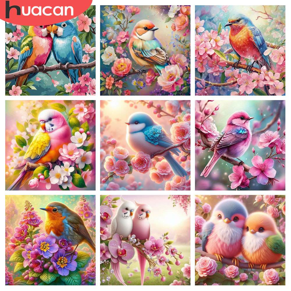 Resin Art Of Rose - HUACAN Diamond Painting Bird Flower Animal