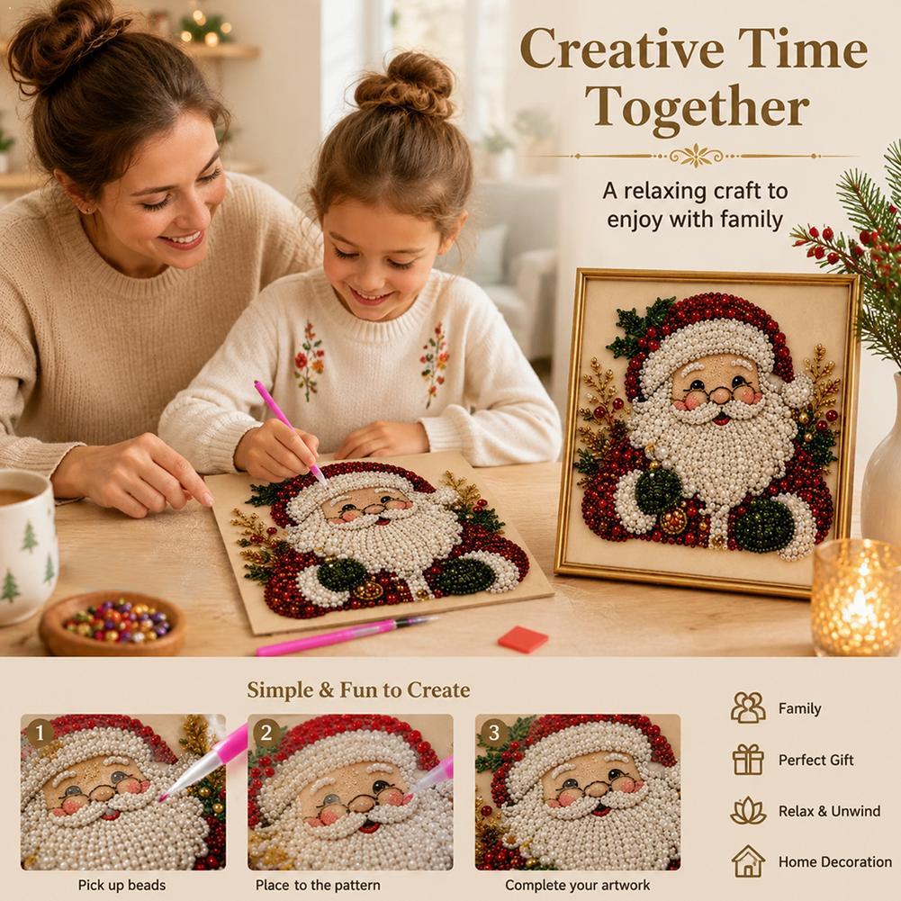 Resin Art And Craft - Christmas Santa Claus Pearl Art DIY