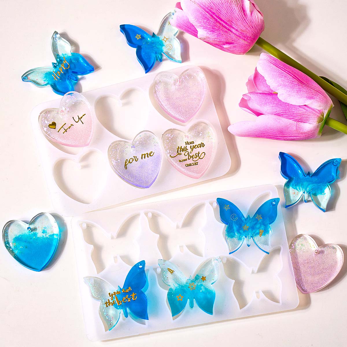 Resin Art Acrylic - Six-hole with Holes Earring Silicone Mold