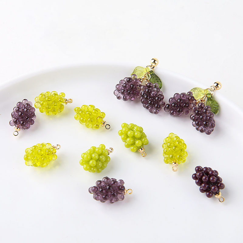 Resin Art Supplies Near Me - 6pcs Cute Little Grapes Resin Charms
