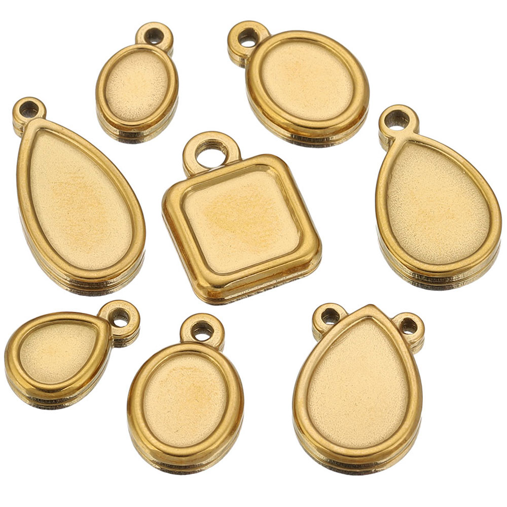 Resin Art Materials Kit - 5pcs Stainless Steel Square Drop Round