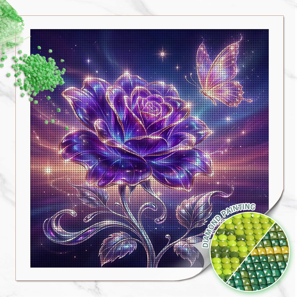Resin Art Of Rose - Huacan Full Square Round Diamond Painting