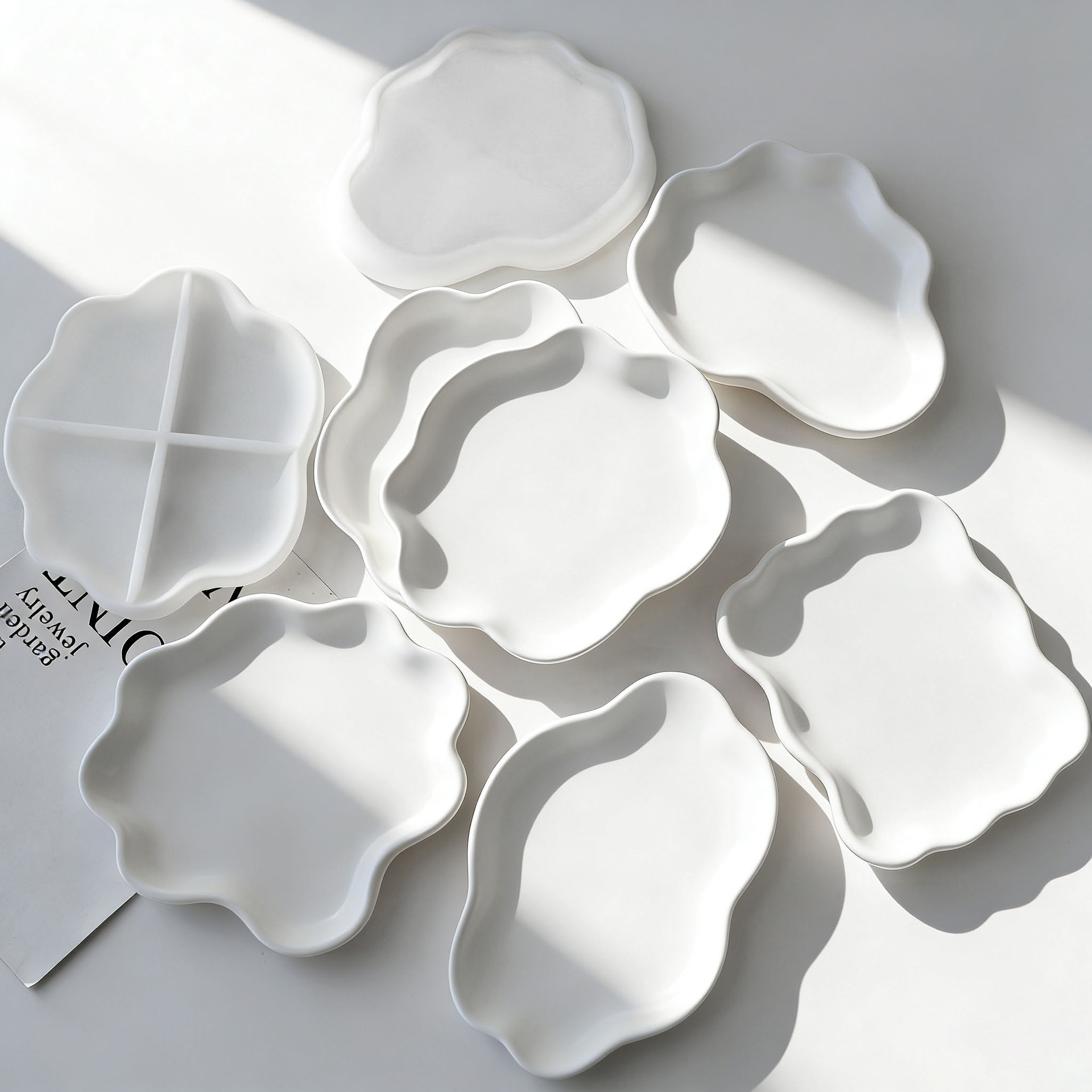 Resin Art Tray - DIY Geometric Wave Plaster Coaster Silicone