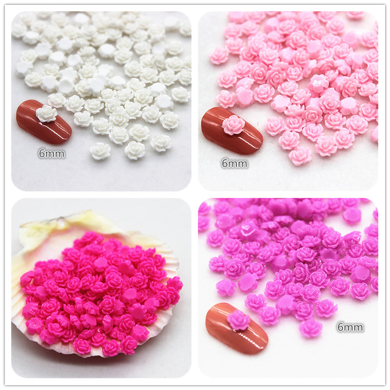 Resin Art Of Rose - 100pcs 6mm Resin Mini Rose Flower