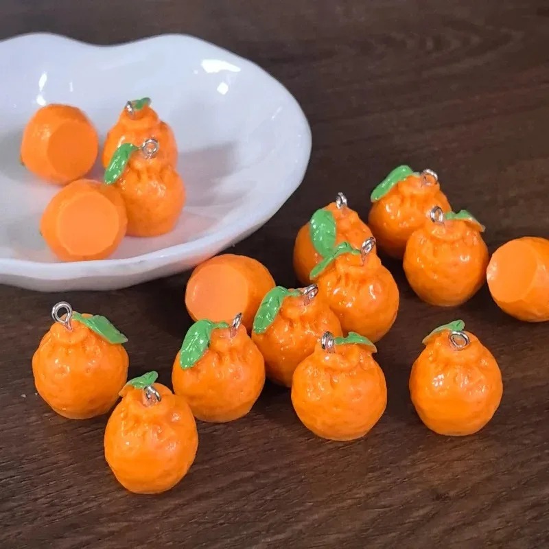 Resin Art Materials Kit - 10Pcs 3D Simulation Dekopon Mandarin Orange