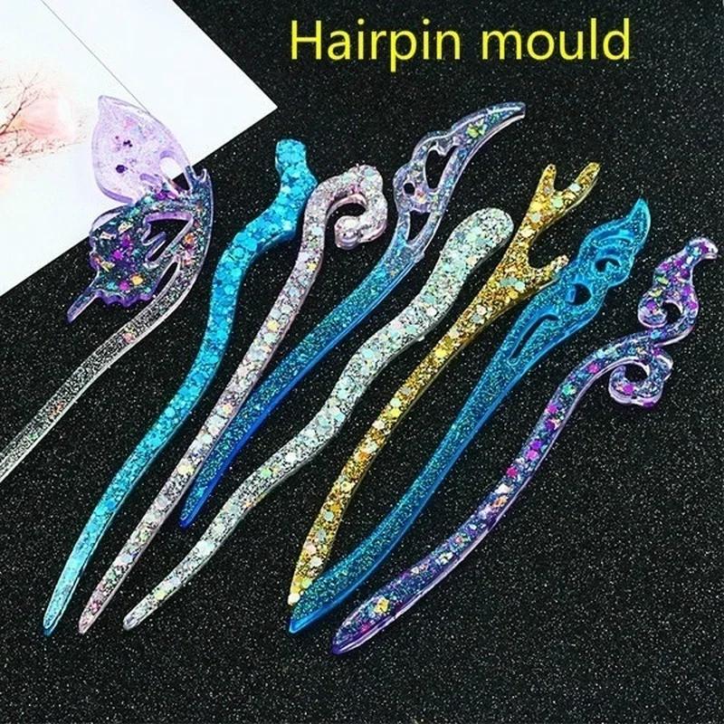 Resin Art Materials Kit - New Transparent Hairpin Silicone Special Mould