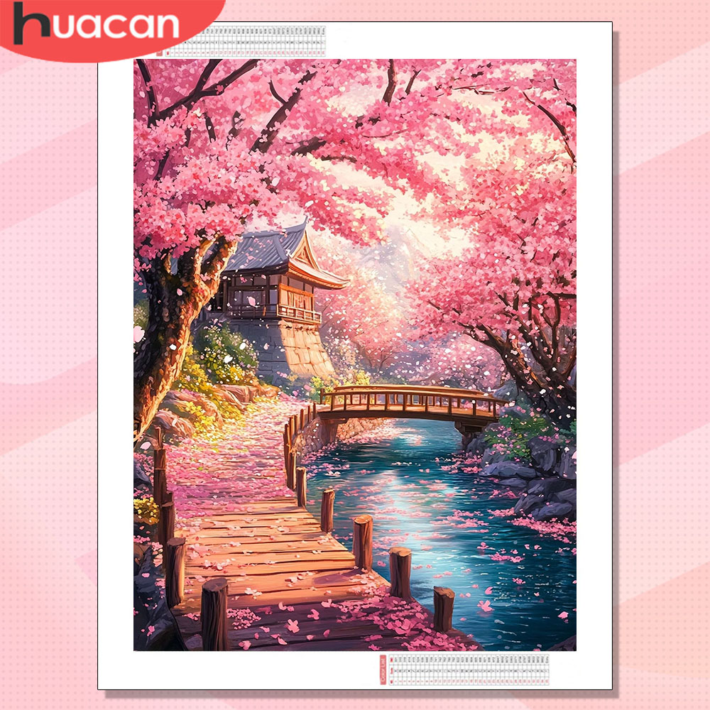 Resin Art Wallpaper - HUACAN Diamond Art House Landscape Hobby