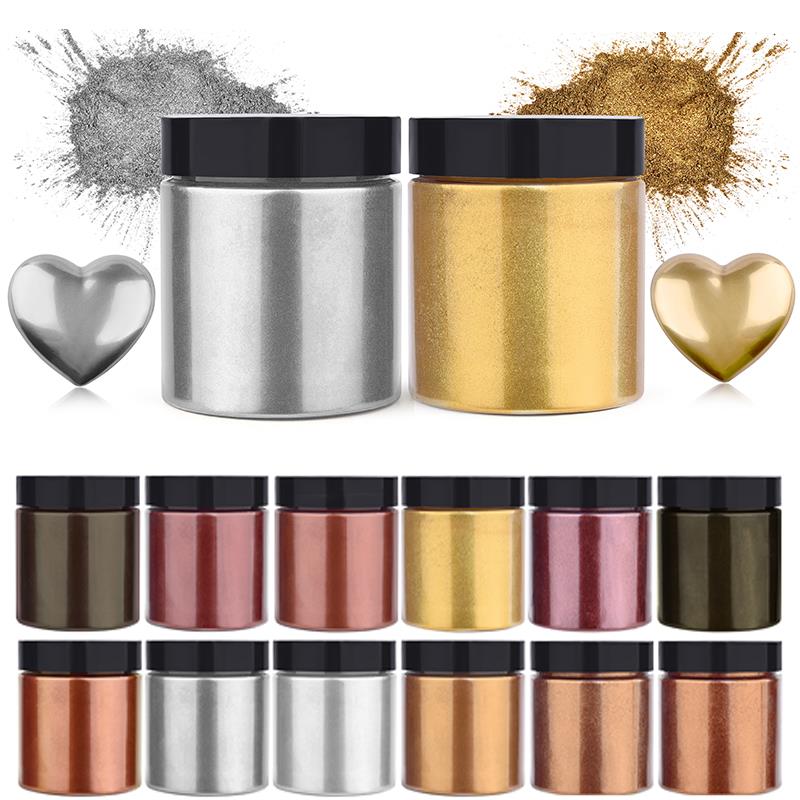Resin Art Acrylic - 50g Shimmer Metallic Gold Silver Color