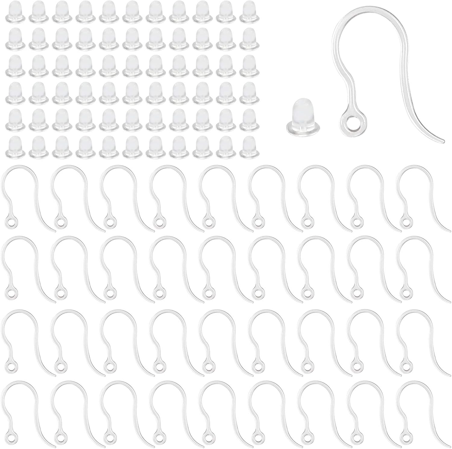 Resin Art Materials Kit - 40pcs Clear Plastic Earring Hooks Ear