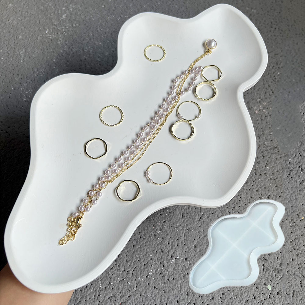 Resin Art Tray - Cloud Storage Tray Concrete Mold Nut