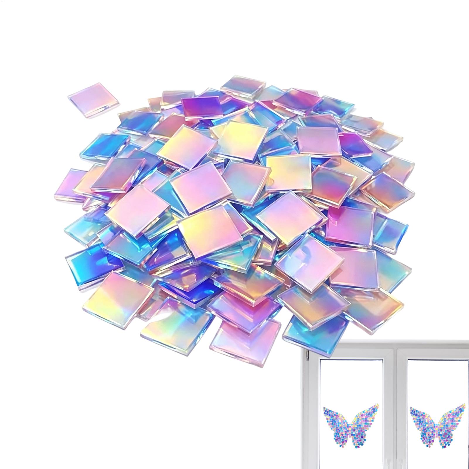 Resin Art Acrylic - Holographic Acrylic Squares 100 Pieces Colorful