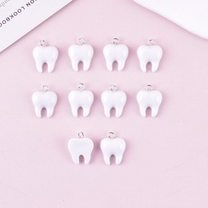 10pcs Cute White Teeth Resin P - Resin Art Materials Kit recension och pris