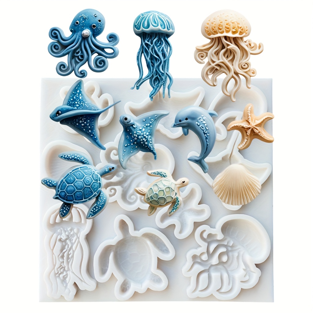 Sea Animal Silicone Mold Octop - Resin Art Clay recension och pris
