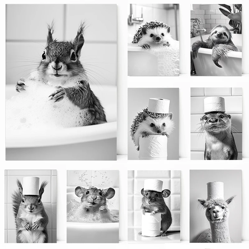 Black and White Cute Animal an - Resin Art Wallpaper recension och pris