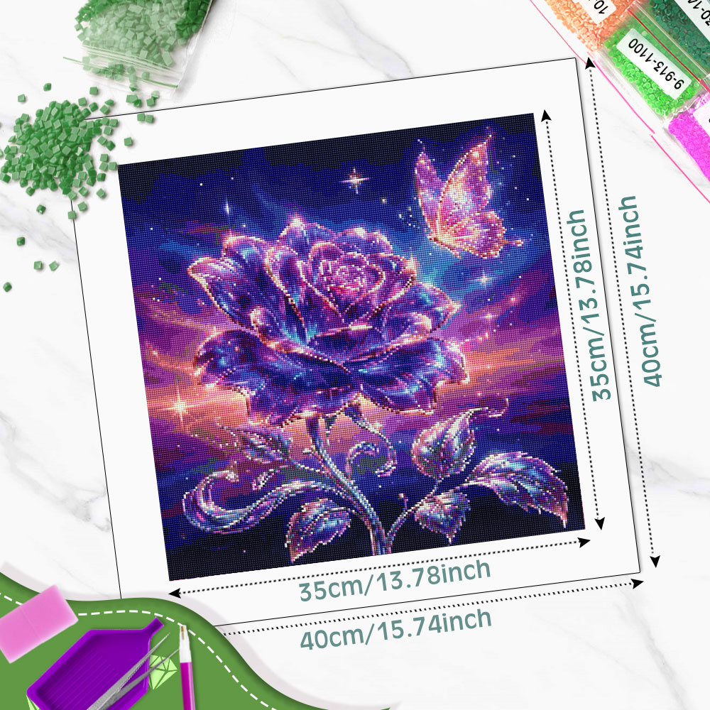 Huacan Full Square Round Diamo - Resin Art Of Rose recension och pris