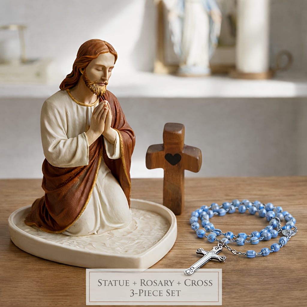 Jesus Virgin Mary Praying Stat - Resin Art Tray recension och pris