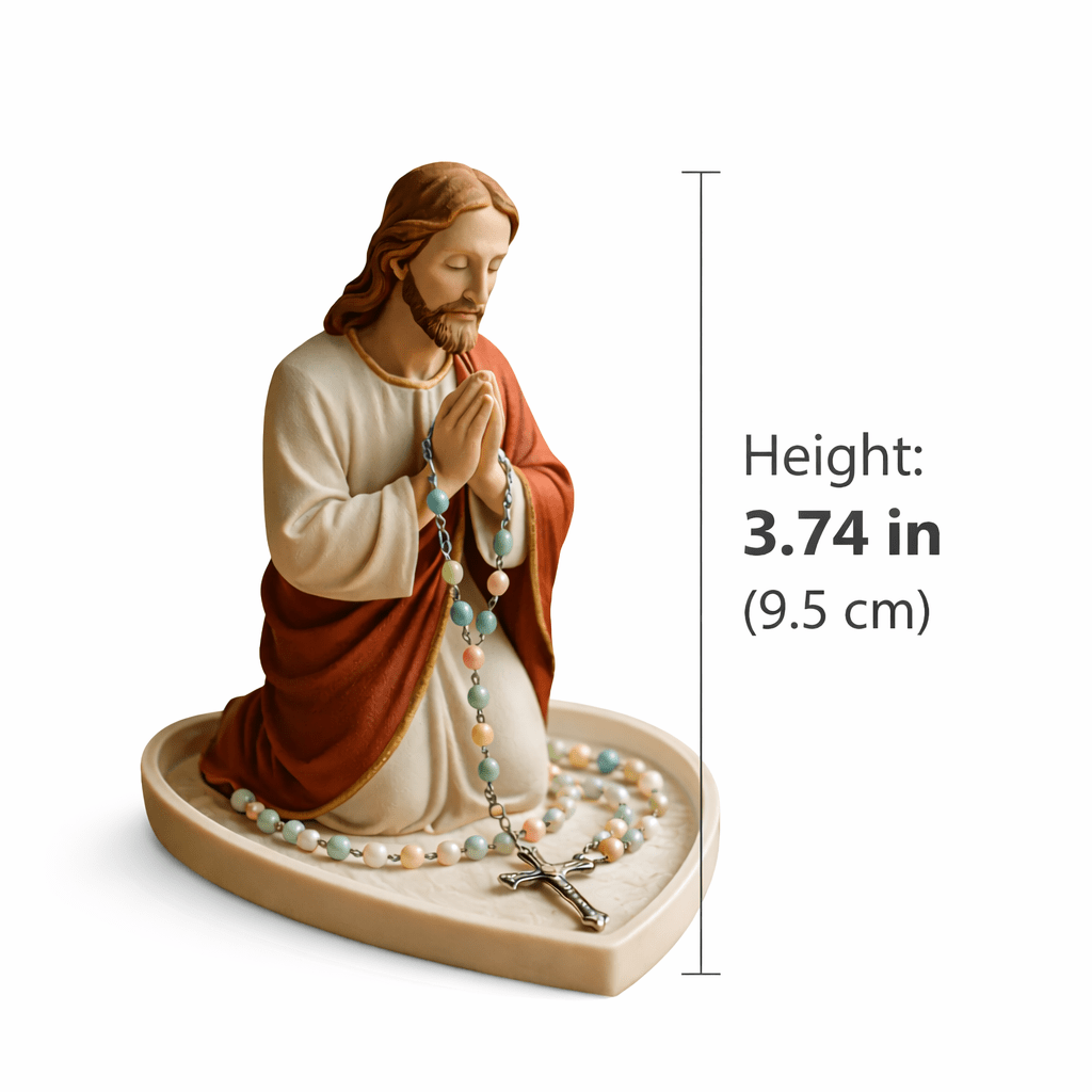 Jesus Virgin Mary Praying Stat - Resin Art Tray recension och pris