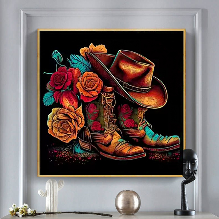 Cowboy Hat Boots Diamond Paint - Resin Art Of Rose recension och pris