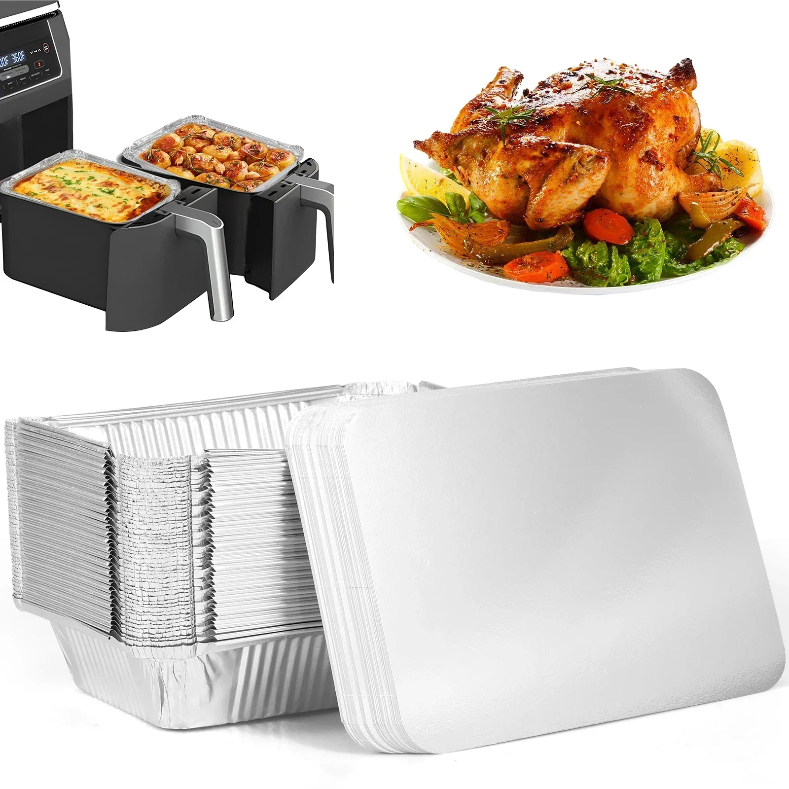 50/100pcs Aluminum Foil Trays  - Tray Mold Rectangle recension och pris