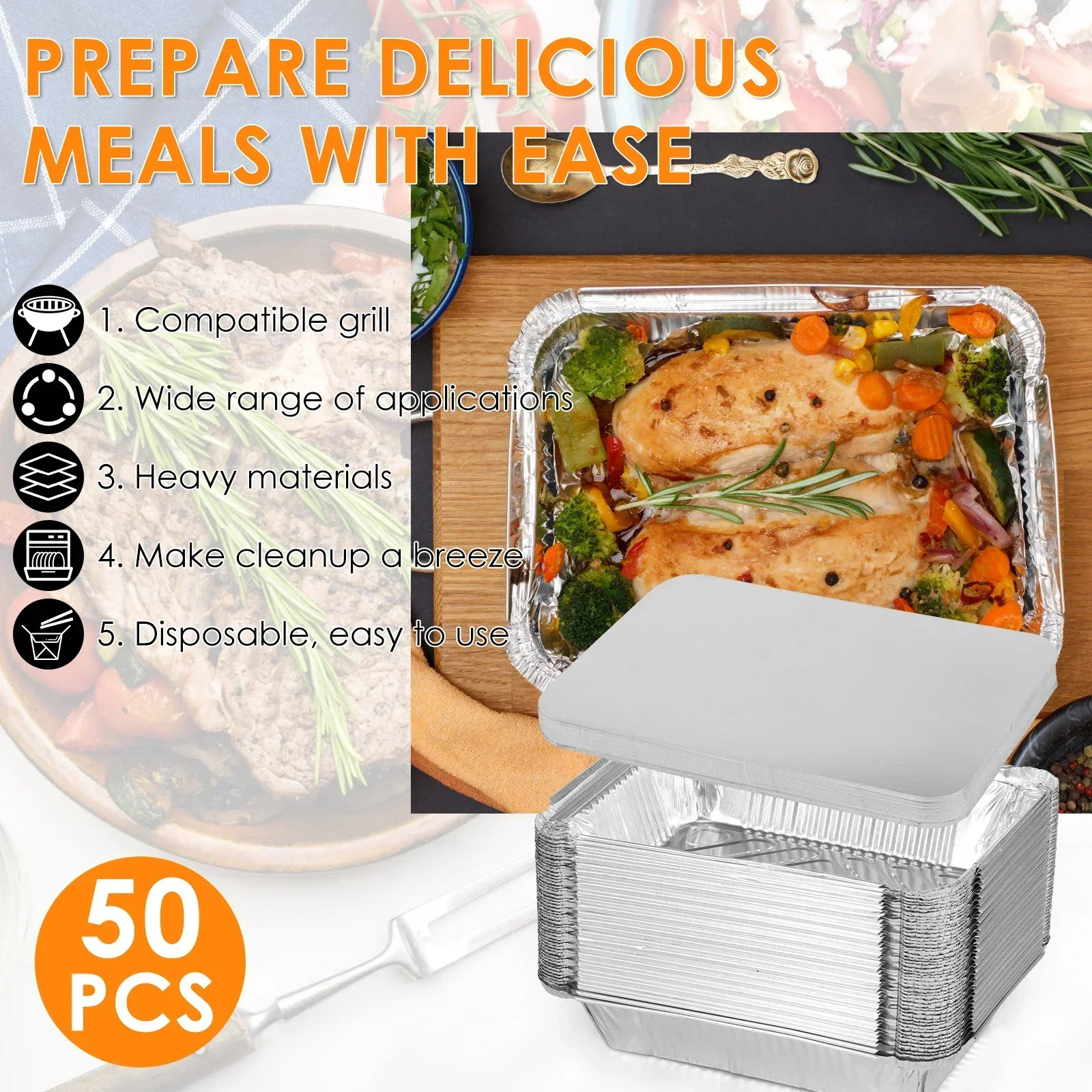 50/100pcs Aluminum Foil Trays  - Tray Mold Rectangle recension och pris