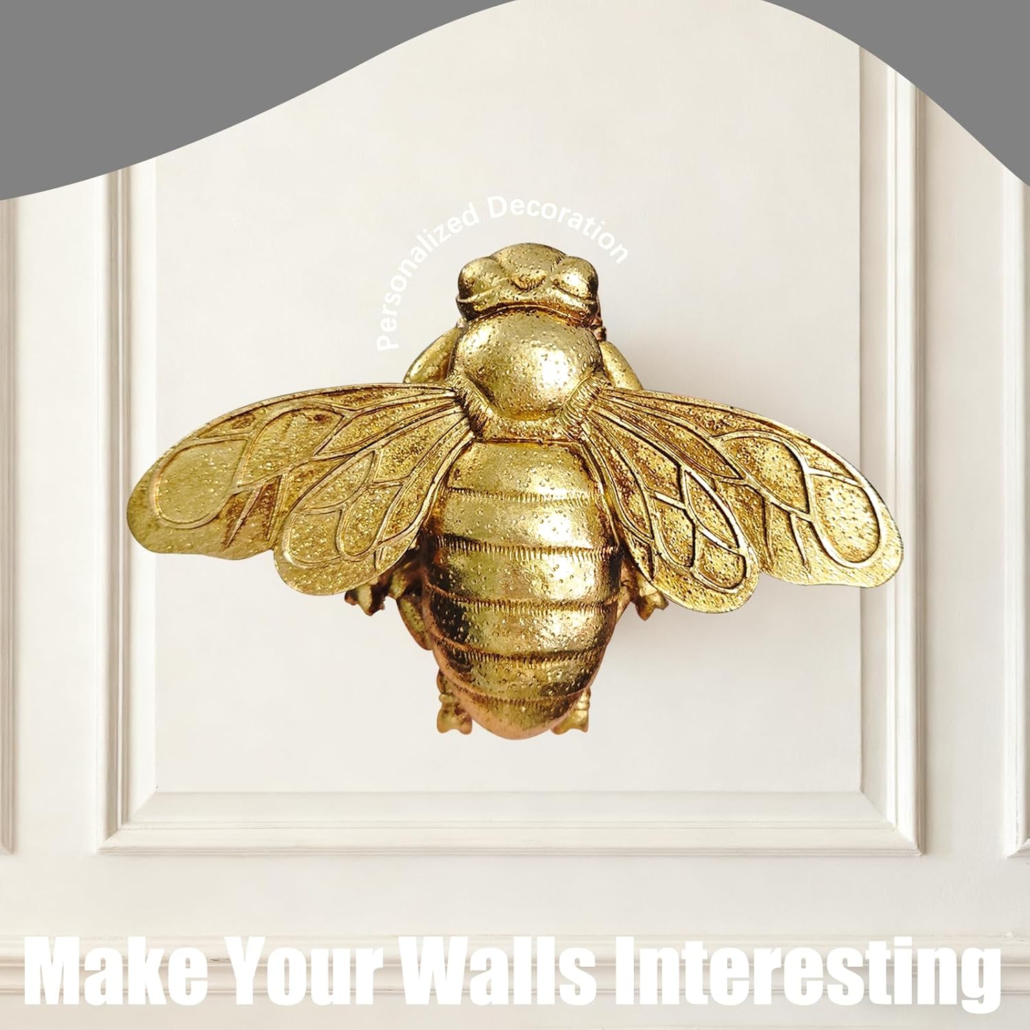 3D Gold Bee Wall Sculpture, Re - Resin Art Easy recension och pris