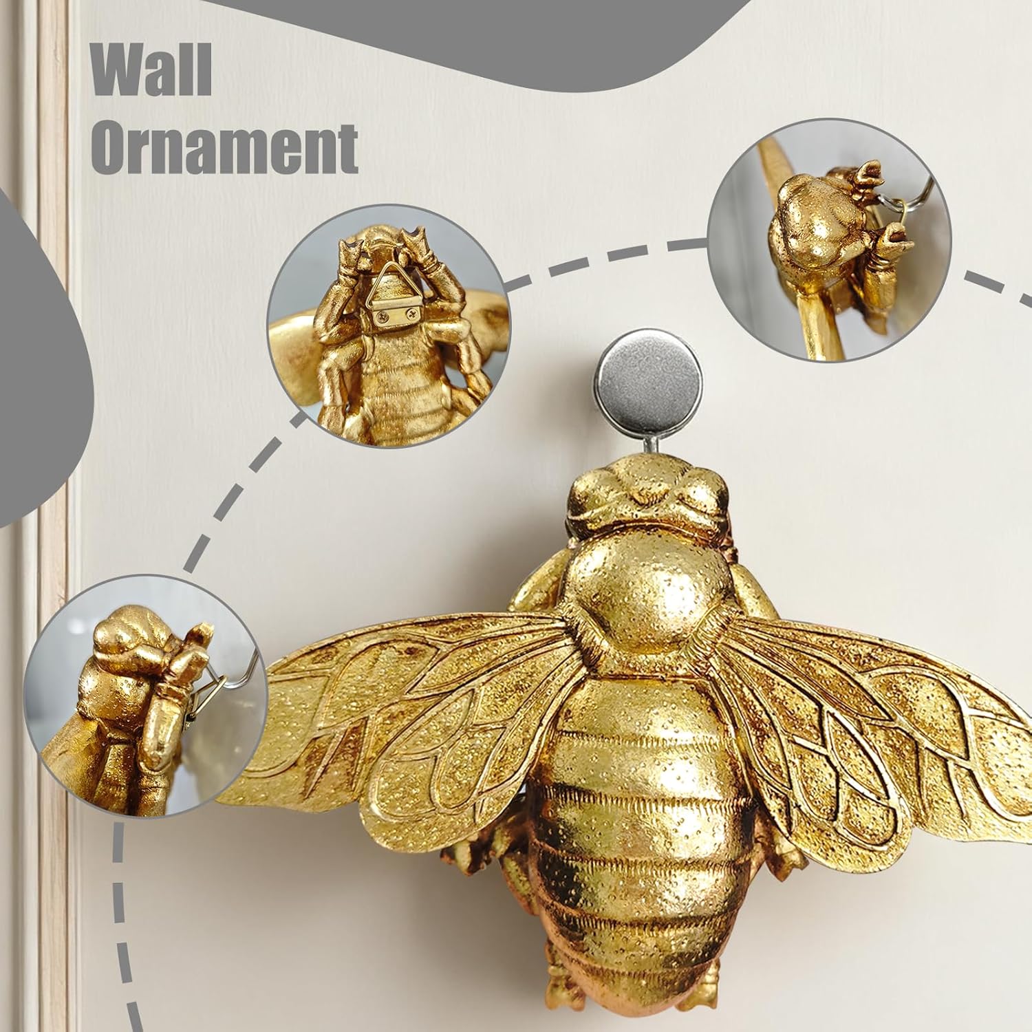 3D Gold Bee Wall Sculpture, Re - Resin Art Easy recension och pris