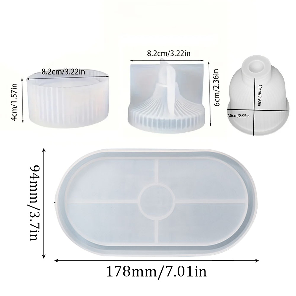 4pcs Silicone Molds Oval Tray  - Resin Art Tray recension och pris