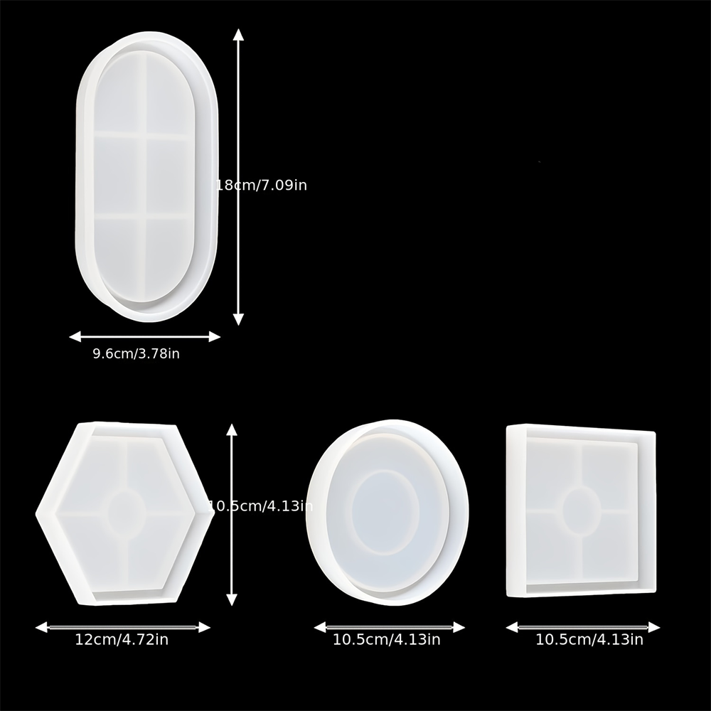 4pcs/Set Storage Tray Coaster  - Resin Art Tray recension och pris