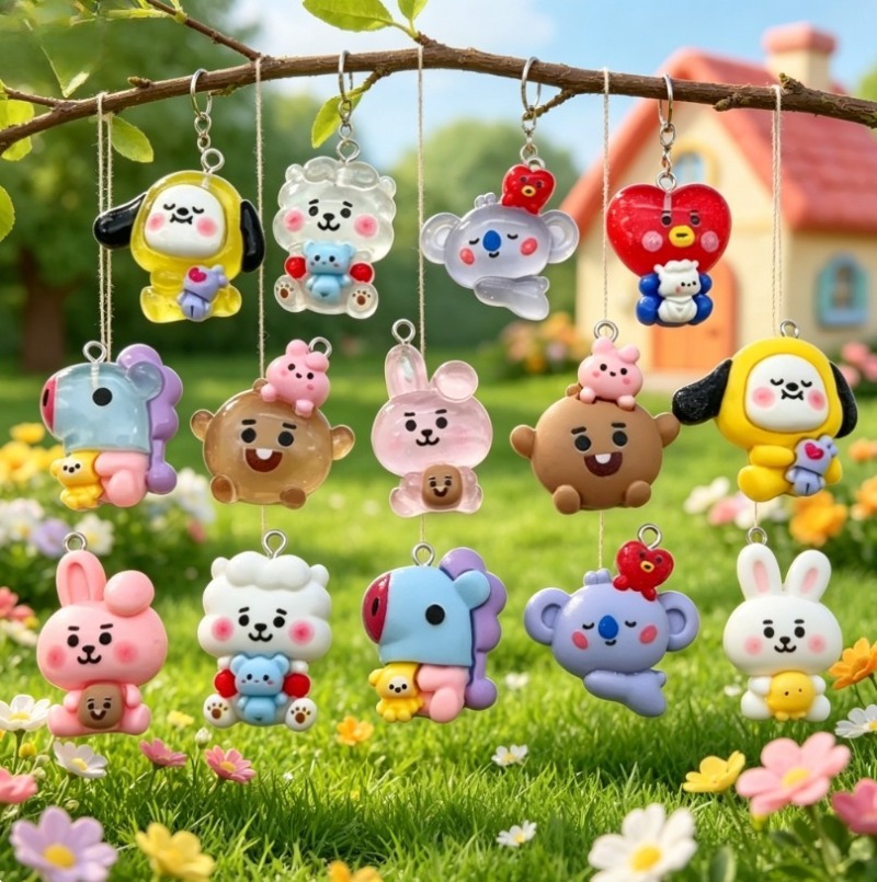 7pcs BT21 Resin Cartoon Charm  - Resin Art Materials Kit recension och pris