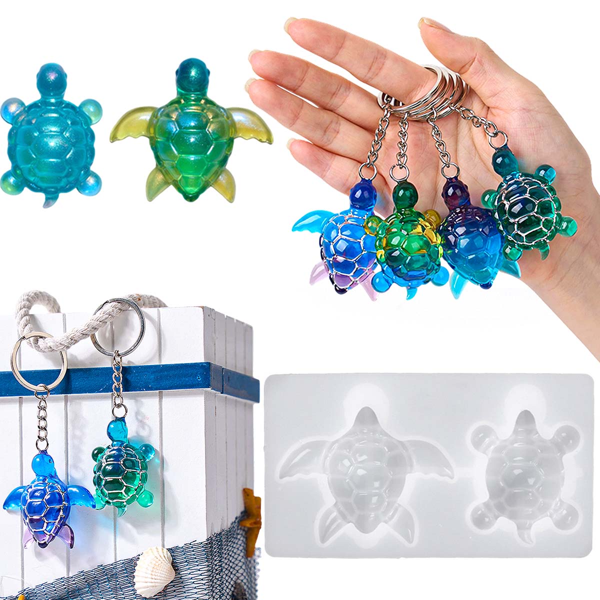 3D Sea Turtle Keychain Silicon - Resin Art Acrylic recension och pris