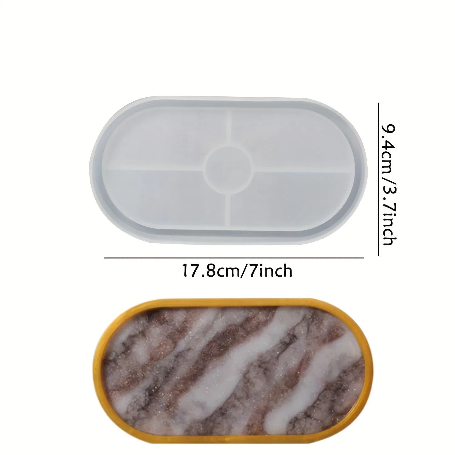 1pc Oval Coaster Epoxy Resin C - Resin Art Tray recension och pris